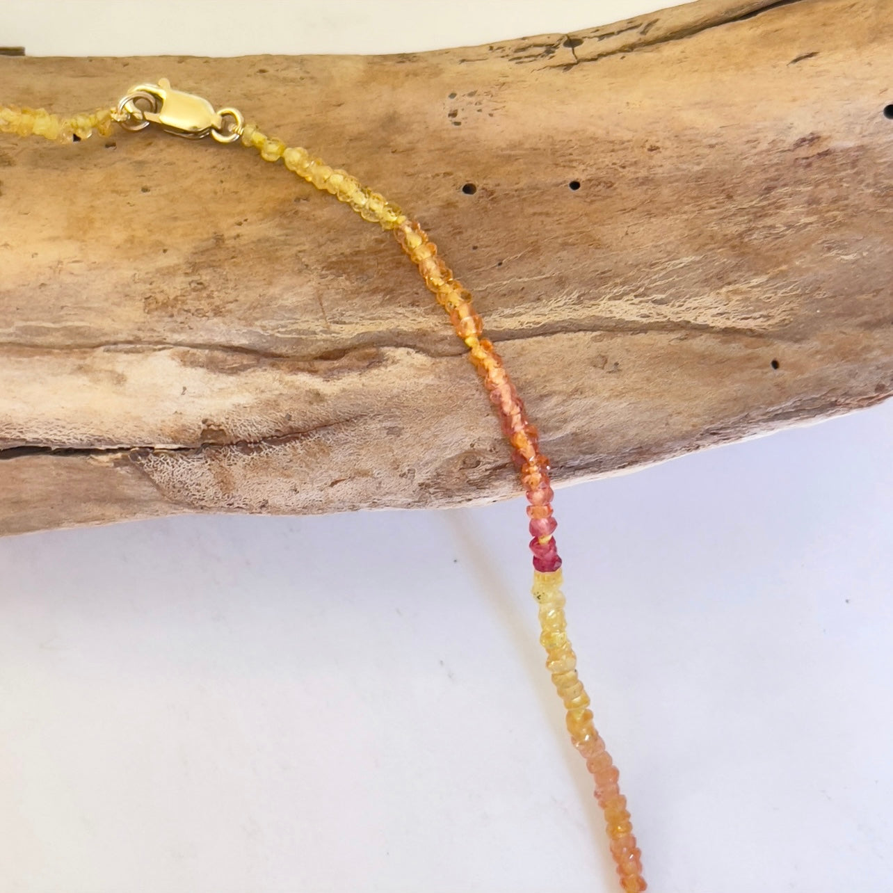 Astrological Yellow Sapphire Ombre Necklace – Healing Jewelry for Prosperity, Passion, and Transformation