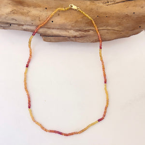 Astrological Yellow Sapphire Ombre Necklace – Healing Jewelry for Prosperity, Passion, and Transformation