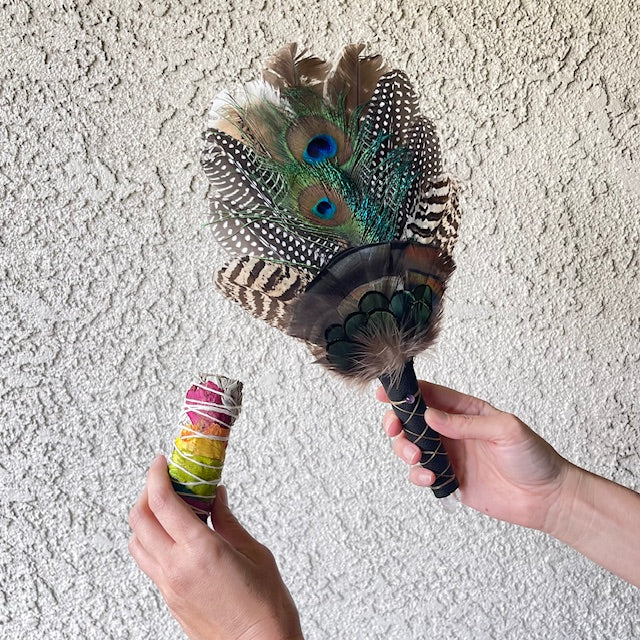 Smudging Fan w/ Turkey deals & Peacock Feathers